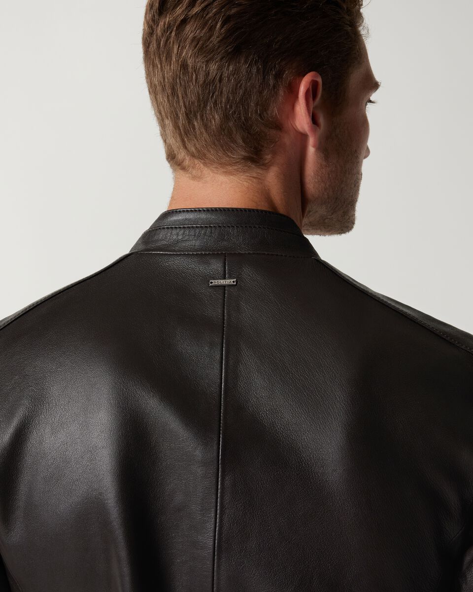 Clean Biker Jacket, Brown Brown Clean Biker Jacket